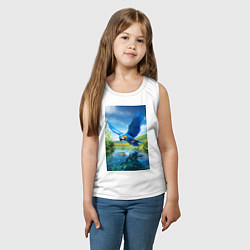 Майка детская хлопок Попугай ловит рыбу, цвет: белый — фото 2