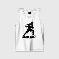 Майка детская хлопок Муай Тай сила и мощь тайского бокса, цвет: белый