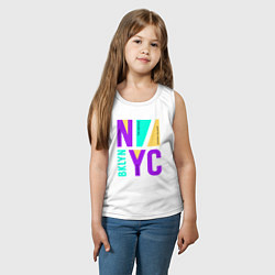 Майка детская хлопок Районы в городе Нью-Йорк, цвет: белый — фото 2