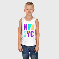 Майка детская хлопок Районы в городе Нью-Йорк, цвет: белый — фото 2