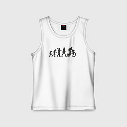 Майка детская хлопок Велоэволюция, цвет: белый