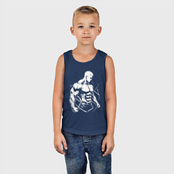 Майка детская хлопок Мускулистый аниме, цвет: тёмно-синий — фото 2