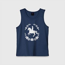 Майка детская хлопок Всадник в венке, цвет: тёмно-синий