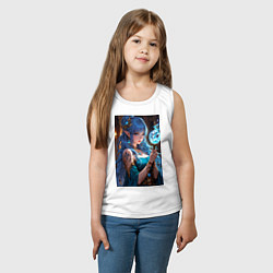 Майка детская хлопок Прекрасная эльийка-маг с посохом, цвет: белый — фото 2