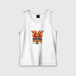 Майка детская хлопок Doom2 logo, цвет: белый