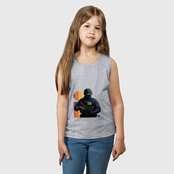 Майка детская хлопок Поп-арт контр-террорист CS 2, цвет: меланж — фото 2