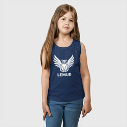 Майка детская хлопок Лемур с крыльями, цвет: тёмно-синий — фото 2