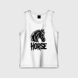 Майка детская хлопок Черная лошадь граффити, цвет: белый