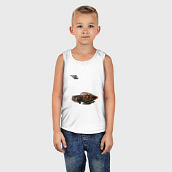 Майка детская хлопок Летающая машина, ретрофутуризм, цвет: белый — фото 2