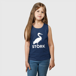 Майка детская хлопок Белый аист, цвет: тёмно-синий — фото 2