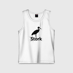 Майка детская хлопок Аист черной краской, цвет: белый