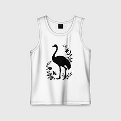 Детская майка Страус среди цветов