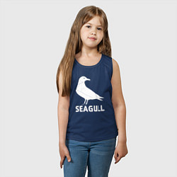 Майка детская хлопок Морская белая чайка, цвет: тёмно-синий — фото 2