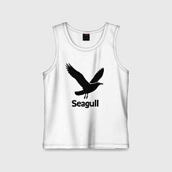 Майка детская хлопок Черная чайка, цвет: белый