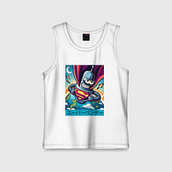 Майка детская хлопок Полёт Супер Бендера - коллаба, цвет: белый