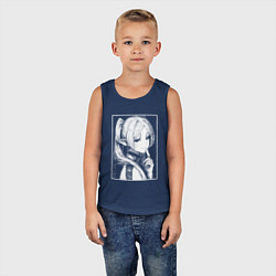 Майка детская хлопок Фрирен - портрет, цвет: тёмно-синий — фото 2