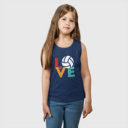 Майка детская хлопок Love volley, цвет: тёмно-синий — фото 2