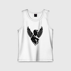 Майка детская хлопок Арнольд Шварценеггер с крыльями, цвет: белый