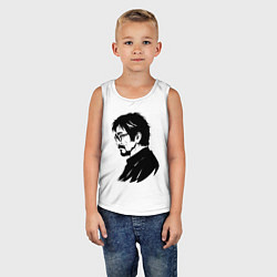 Майка детская хлопок Хаяо Миядзаки в профиль, цвет: белый — фото 2