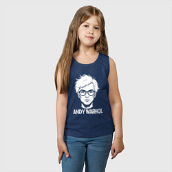 Майка детская хлопок Энди Уорхол в аниме стиле, цвет: тёмно-синий — фото 2
