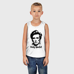 Майка детская хлопок Молодой Энди Уорхол, цвет: белый — фото 2