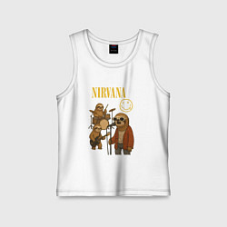 Майка детская хлопок Nirvana ленивцы, цвет: белый
