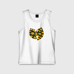 Майка детская хлопок Wu-Tang flowers, цвет: белый