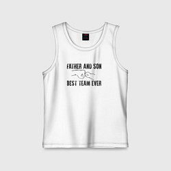 Майка детская хлопок Отец и сын лучшая команда в мире, цвет: белый