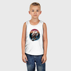 Майка детская хлопок Белый орёл на дереве, цвет: белый — фото 2