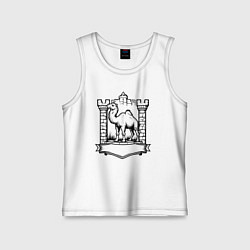 Майка детская хлопок Верблюд у стен крепости Челябинск, цвет: белый