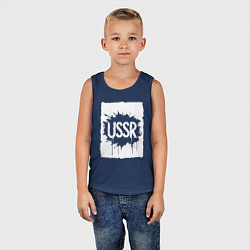 Майка детская хлопок СССР в стиле граффити, цвет: тёмно-синий — фото 2