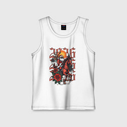 Майка детская хлопок Дед Мороз на красном коне 2026, цвет: белый