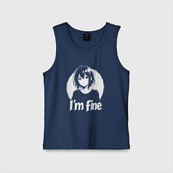 Майка детская хлопок Я в порядке анимешница, цвет: тёмно-синий