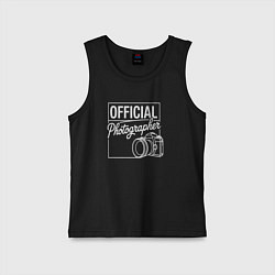 Майка детская хлопок Официальный фотограф, цвет: черный