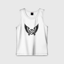 Майка детская хлопок Крылатая буква а, цвет: белый