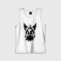 Майка детская хлопок Черный рыцарь с крыльями, цвет: белый