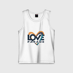 Майка детская хлопок Логотип Love Parade, цвет: белый
