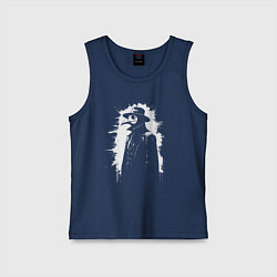 Майка детская хлопок Силуэт чумного доктора, цвет: тёмно-синий