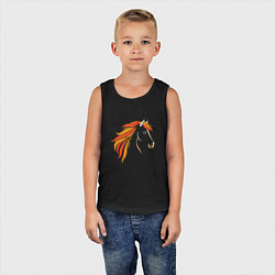 Майка детская хлопок Лошадь огненная, символ года, цвет: черный — фото 2