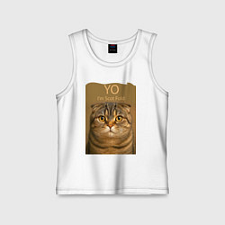 Майка детская хлопок Yo - Im Scottish Fold, цвет: белый