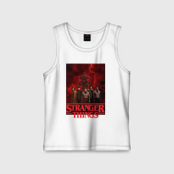 Майка детская хлопок Пятеро и демогоргон Загадочные события финал, цвет: белый