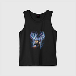 Детская майка Мистический олень с сияющими рогами