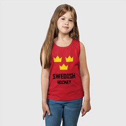 Майка детская хлопок Swedish Hockey, цвет: красный — фото 2