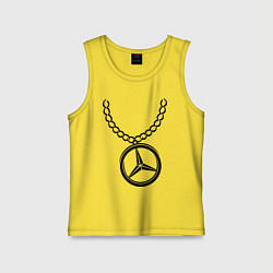 Майка детская хлопок Мерседес медальон, цвет: желтый