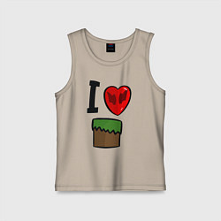 Майка детская хлопок I love Dilleron, цвет: миндальный