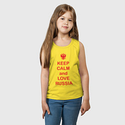 Майка детская хлопок Keep Calm & Love Russia, цвет: желтый — фото 2