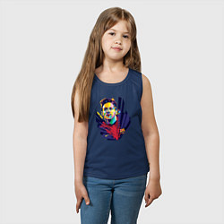Майка детская хлопок Messi Art, цвет: тёмно-синий — фото 2