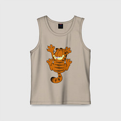 Майка детская хлопок Кот Гарфилд, цвет: миндальный