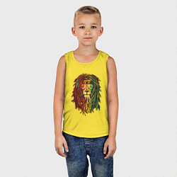 Майка детская хлопок Rasta Lion, цвет: желтый — фото 2