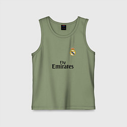 Майка детская хлопок Real Madrid: Fly Emirates, цвет: авокадо